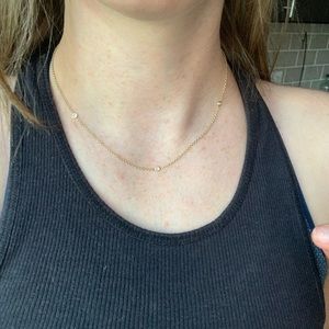 14k and five diamond necklace - 14.5”